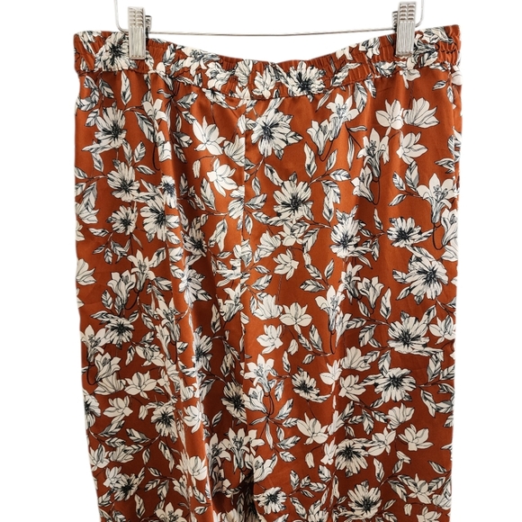 La Ligne x Target Women's Size Med Floral Wide Leg Trousers Brown White - Picture 8 of 12